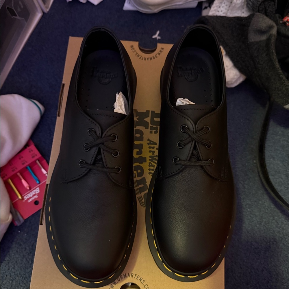 1461 Dr. Martens Black Virginia Leather Shoes